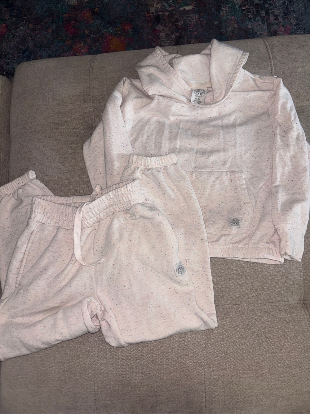 Mondetta Cream Speckled Kids Hoodie & Joggers Set